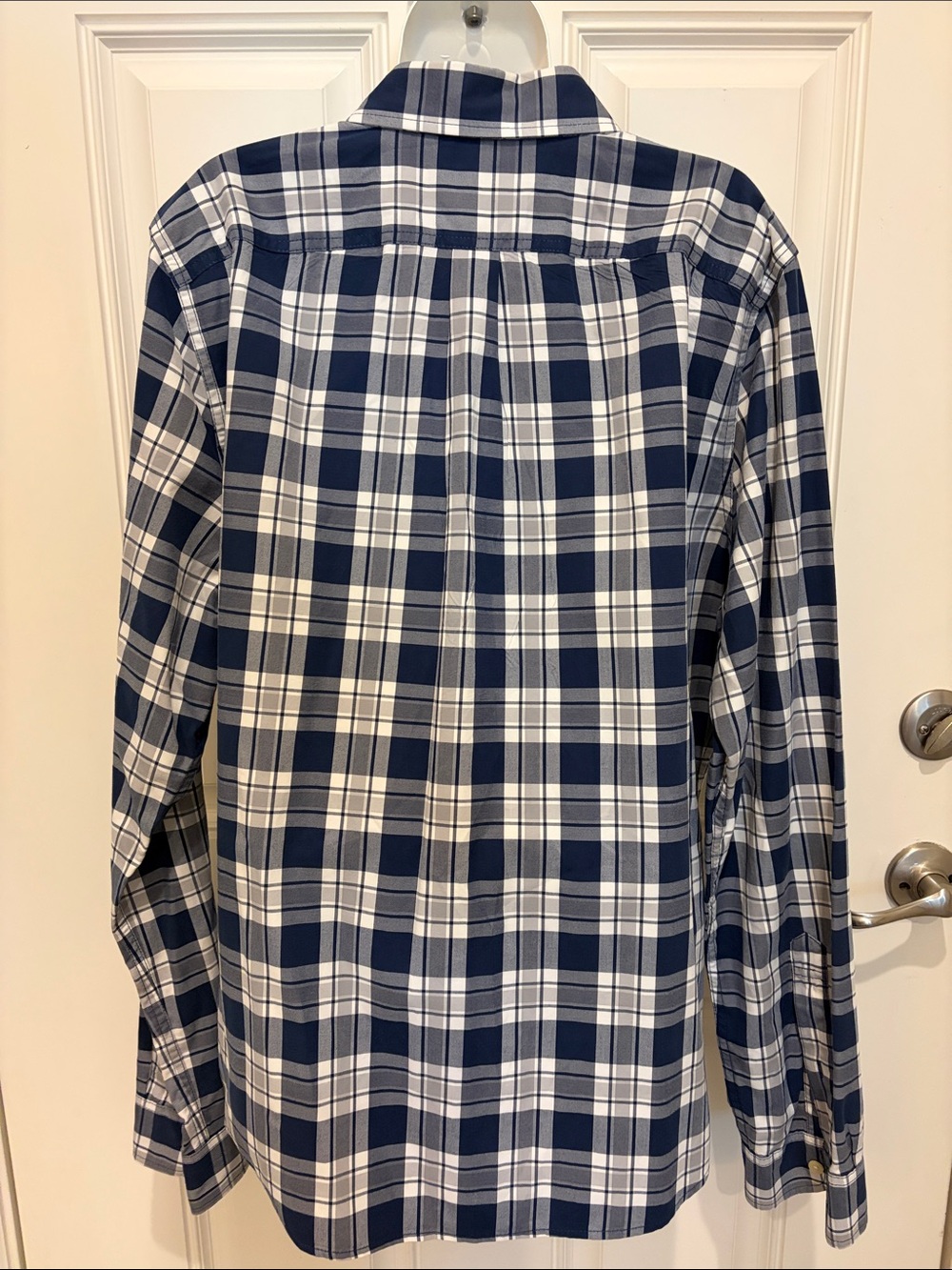 Abercrombie & Fitch Men's Navy White Plaid Button-Down Shirt XXL - Picture 5 of 6